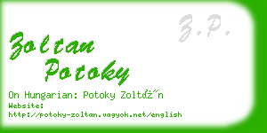 zoltan potoky business card